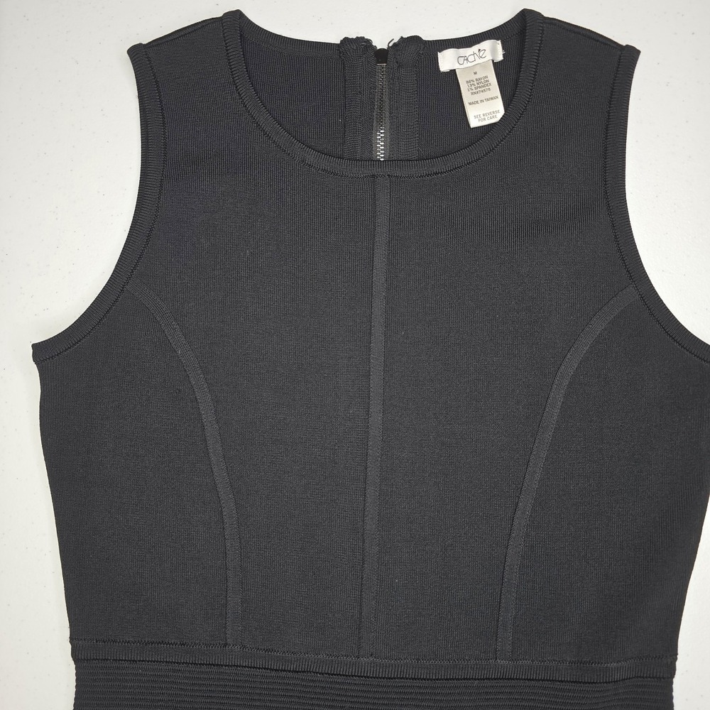 CACHE Women's Size Medium Black Peplum Dress -1802